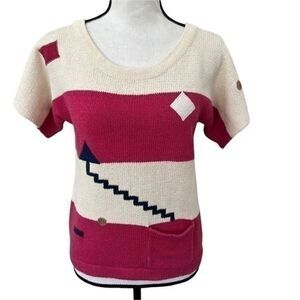 Skyr sportswear vintage short sleeve sweater cotton size S.